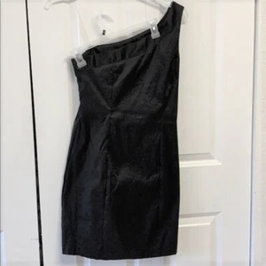 Wishes Black Body Contour Stretch Cold Shoulder Mini Dress JR Size 9 NWT - Picture 1 of 6