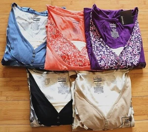 Basic Editions Womens Plus Size 3/4 Sleeve Henley Shirt, Choose Size and Color - Picture 1 of 60