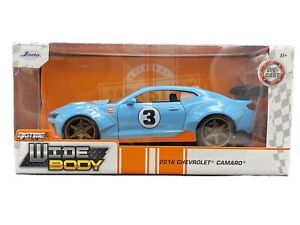 Jada Toys 2023 Bigtime Muscle Blue 2016 Chevrolet Camaro Wide Body 1:24 Scale