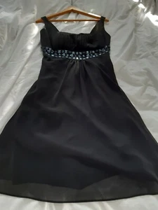 Debut black babydoll dress with beaded detail. size 10 . BRAND NEW WITH TAGS. - Picture 1 of 13