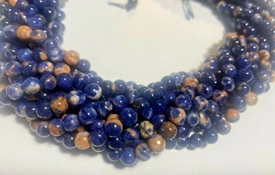 SUPER CUENTAS DE SODALITA AZUL MELOCOTÓN 6 MM 15,5" HEBRA HERMOSA DEBAJO AL POR MAYOR Foto 1 de 3