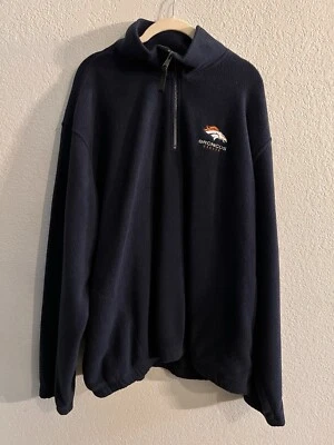 Pullover Denver Broncos NFL Antigua polar con cremallera en cuarto talla X-grande Foto 1 de 4