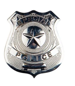 POLICE BADGE Deluxe Heavy Silver Fancy Dress Accessory Metal Adult Mens Ladies - Picture 1 of 3