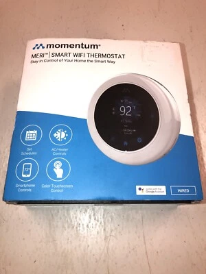 NEW! Momentum Meri Smart WiFi Thermostat, Works w/ Google Assistant, Touch  - Image 1 of 4