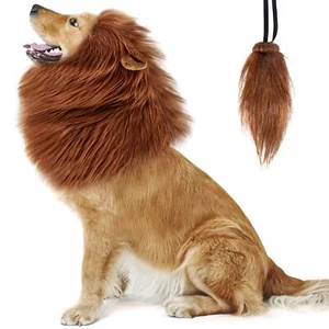 Lion Mane for Dog Costume Dog Lion Mane Realistic Funny Lion Wig for Medium t... - Picture 1 of 7