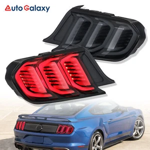 Pair LED Tail Lights Rear Lamps For 2015-2021 Ford Mustang Black Housing LH+RH - Picture 1 of 12