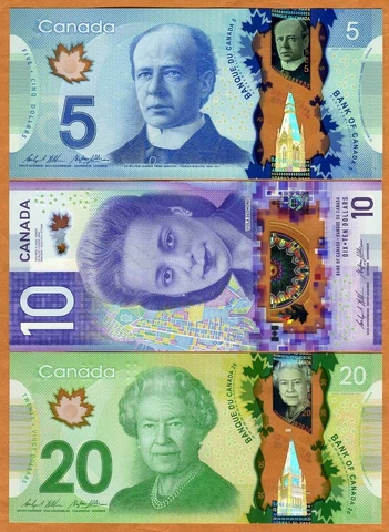 Set Bank of Canada, $5;10;20 2012-2018, Polymer, P-106b-108-113, UNC Cover