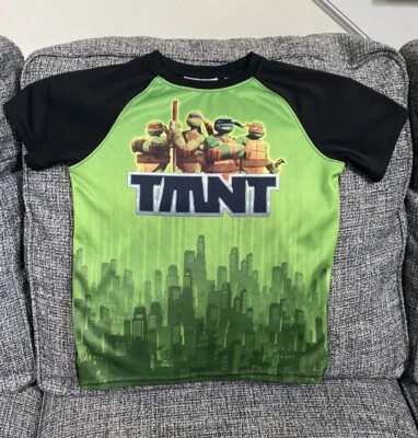 Nickelodeon 男孩 TMNT 绿色和黑色短袖衬衫 - 7 码 — 第 1/4 张图片