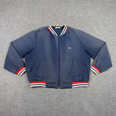 Chaqueta De Colección Lacoste Para Hombres XLarge Azul Izod Colaboración Desteñida Bombardero Golf Años 80 90 VT Foto 1 de 4