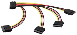 Poppstar 20cm SATA Stromkabel Adapter für HDD SSD (1x Stecker auf 4x Buchse) - Bild 1 von 3