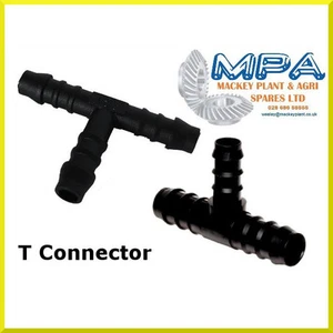 2 x T-PIECE JOINT HOSE MENDERS - JOINER TUBING FITTINGS AIR FUEL WATER CONNECTOR - Picture 1 of 2