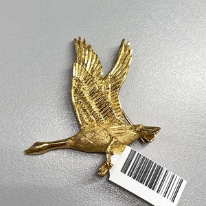 18K YELLOW GOLD GOOSE BROOCH PIN 15GR - Imagen 1 de 7