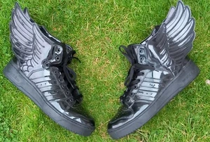 2012 RARE!!! Adidas JEREMY SCOTT wings 2.0 x black..uk size 7.5..WORN ONCE!! - Picture 1 of 8