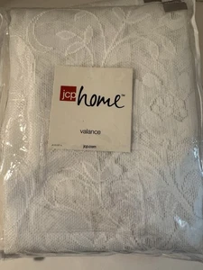 JCP Home Cascade Valance Sheer Lace Shari Window Curtain Floral 87 X 72White New - Picture 1 of 3