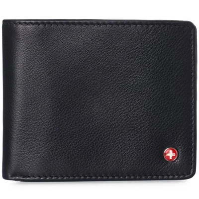 Mens RFID Leather Bifold Black with ID Windows - Image 1 of 4