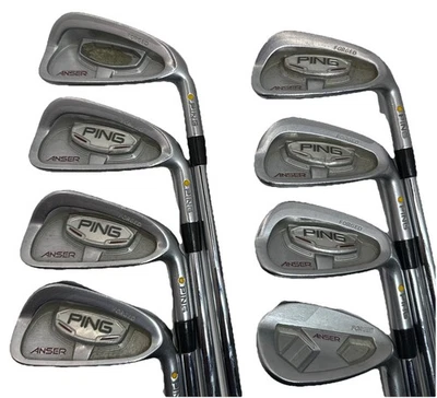 Juego de hierros Ping Anser 4-PW,AW punto amarillo Ping AWT ejes de acero flexibles regulares diestro Foto 1 de 4