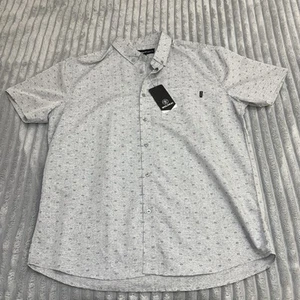Molokai Surf Co Men's Size XL Gray Short Sleeve Shirt Button Up Hawaiian NWT - Picture 1 of 11