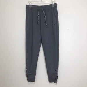 Nike Dri Fit Damen-Jogginghose Größe Small anthrazitgrau Fleece gefüttert Reißverschluss Bein  - Bild 1 von 12