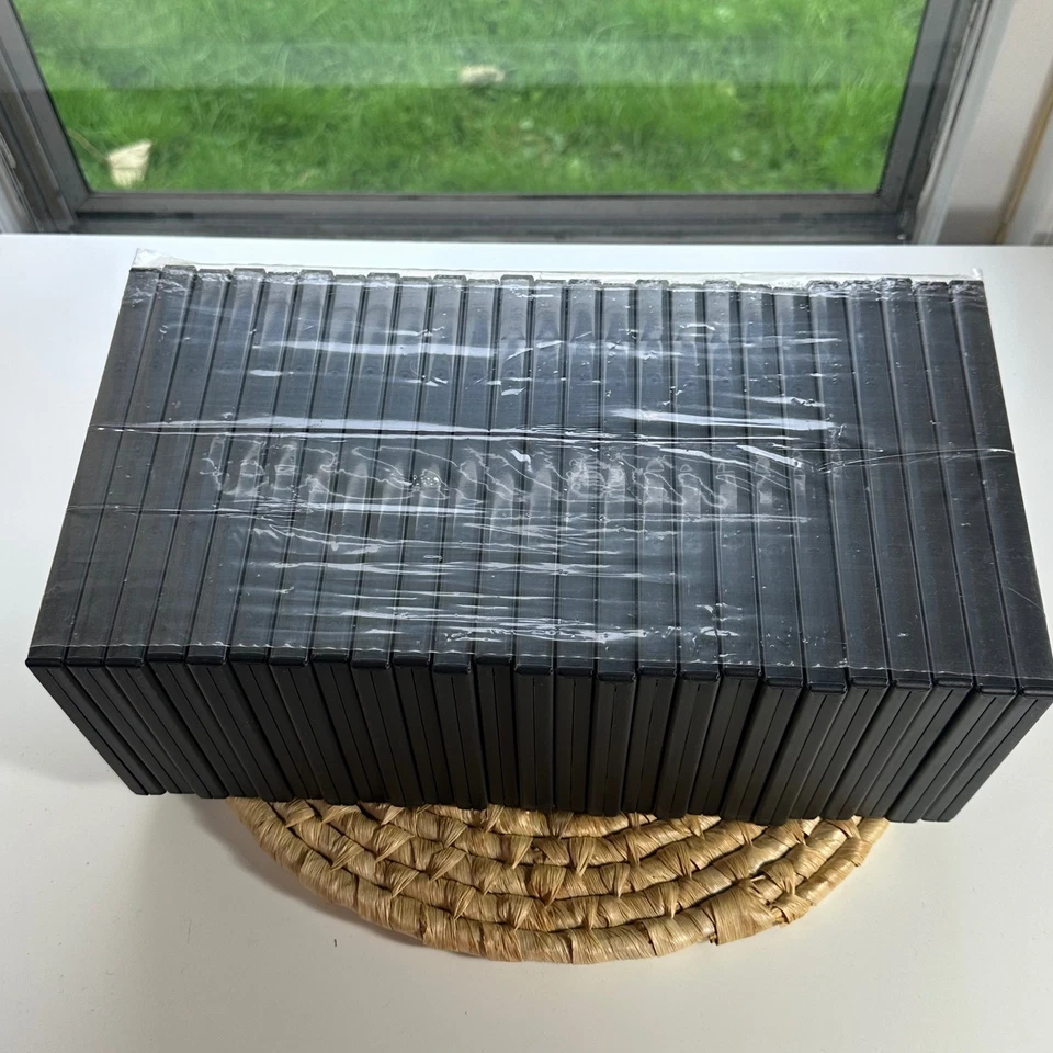 Lote de 25 estuches de almacenamiento de películas DVD estándar negros disco doble de repuesto Foto 1 de 4