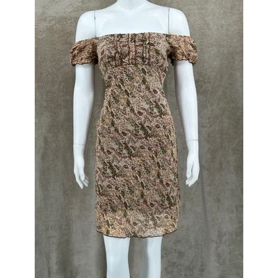 Jonathan Martin Dress Womens Juniors 3 Brown Off the Shoulder Y2K Forest Fairy - Image 1 of 4