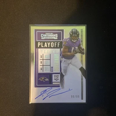 2020 Panini Contenders - RPS Devin Duvernay #132 Playoff Ticket /99 (AU, RC) - Image 1 of 2