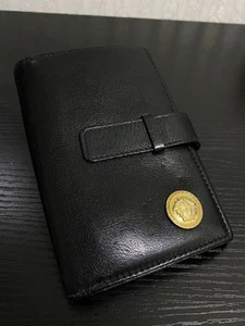 Versace Black Leather Medusa Trifold Wallet, - Picture 1 of 3
