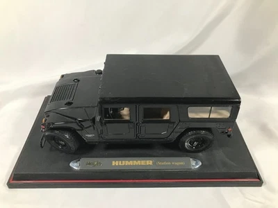 1998 Maisto 1/18 Hummer Station Wagon H1 Black Hard Top Functional Doors/Hood - Image 1 of 4