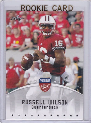 RUSSELL WILSON Young Stars ROOKIE CARD Leaf Football RC SEATTLE SEAHAWKS Foto 1 de 2