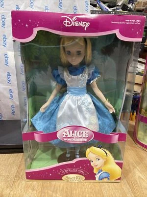 Disney Alice in Wonderland Porcelain Doll Brass Key Keepsake Edition Brand New - Image 1 of 4