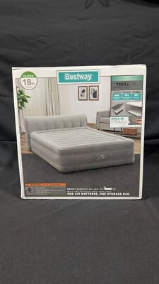 Bestway Headboard Tritech Airbed Queen 18" High with Built-in AC Pump #6711VE - Image 1 of 4