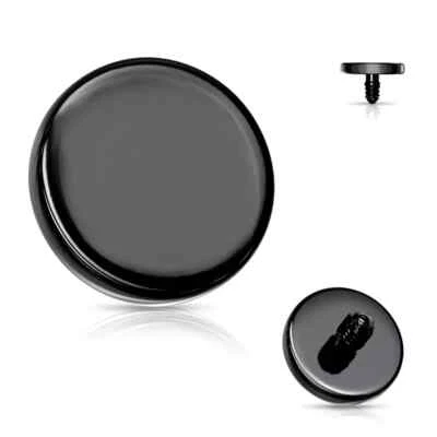 PAIR 14G Flat Disc PVD 316L Surgical Steel Dermal Anchor Top Part 3mm-8mm - Image 1 of 4