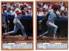 Ozzie Smith #4J - Willie McGee #4F 1986 General Mills Booklet cut