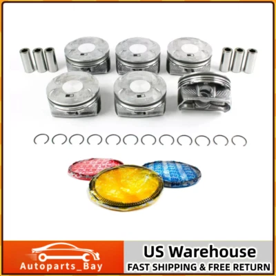 Kit de pistones y anillos de motor STD para 11-16 Chrysler Dodge 1500 Jeep RAM VW 3,6 L Foto 1 de 4