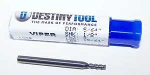 5/64" (.0781") CARBIDE END MILL 3 FLUTE FOR ALUMINUM DESTINY TOOL V30502 USA - Picture 1 of 2