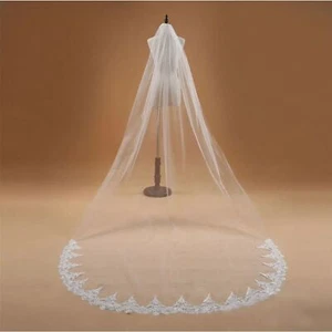 New Wedding White Lace Veil 118.11'' for Bride - Picture 1 of 2