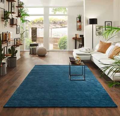 5x8 pies | Alfombra de lana azul verdoso hecha a mano | Alfombra de telar manual costero para vibraciones de playa Foto 1 de 3