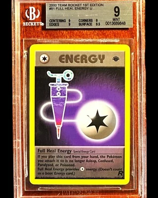 Full Energy Heal 1999-2000 Pokemon 1ST EDITION Team Rocket 81/82 - BGS 9 Pop 14 - Image 1 of 4