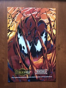 VERY VERY RARE 1995 Marvel Metal Oversize Print Promo / Card Of CARNAGE. - Picture 1 of 4