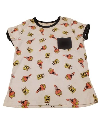 Nickelodeon Spongebob White T-shirt Size L 14 - Изображение 1 из 4