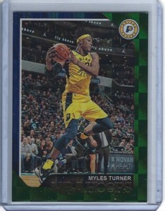 2018-19 Panini NBA Hoops Myles Turner #182 Green Foil Parallel #74/99 