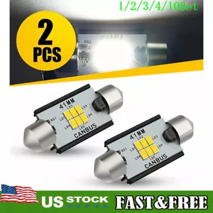 41mm 578 212-2 LED Inside Dome Map Light Upgraded 3030 SMD Festoon Bulbs 1~10Set - Picture 1 of 8