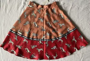 NWT Anthropologie Hutch Dalmatian Peach Pink Circle Swing Midi Skirt W 6 S/M - Picture 1 of 13