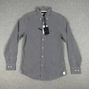 Tommy Hilfiger NWT Mens Long Sleeve Core Check Shirt Size XS Blue White RPP $129 - Foto 1 di 16