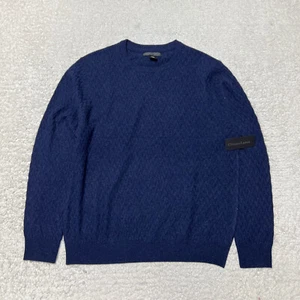 Suéter Christian Lacroix Cachemira Para Hombre Extra Grande Azul Marino Pescador Tejido con Cable - Imagen 1 de 11