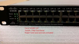 Cisco SG500-52P-K9 48 Port Gigabit Ethernet PoE+ 2xGE/2x5GE SFP delivery 2-7 d - Picture 1 of 2
