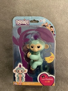 AUTHENTIQUE Fingerlings Interactif Bébé Singe Zoé Turquoise avec Violet WowWee - Photo 1 sur 2