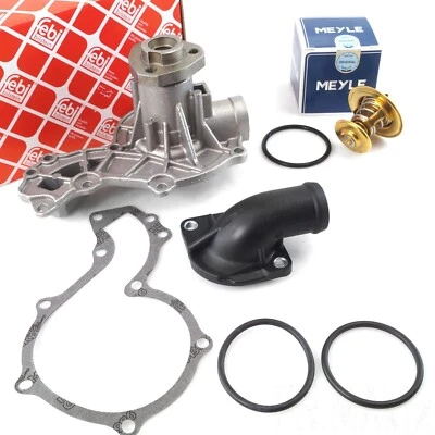 FEBI Wasserpumpe + MEYLE Thermostat 87° + Flansch für VW Caddy Golf Jetta Passat - Bild 1 von 4