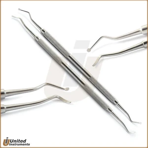Juego de 2 instrumentos de cirugía dental para extirpación dental con cuchara dental - Imagen 1 de 3