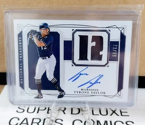 2020 TYRONE TAYLOR National Treasures Signature Numbers #/99 Rookie Auto Patch - Picture 1 of 5