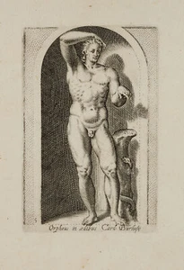 P. THOMASSIN (*1562), Statue des Orpheus, Slg. Borghese, um 1610, Kupferstich - Bild 1 von 4